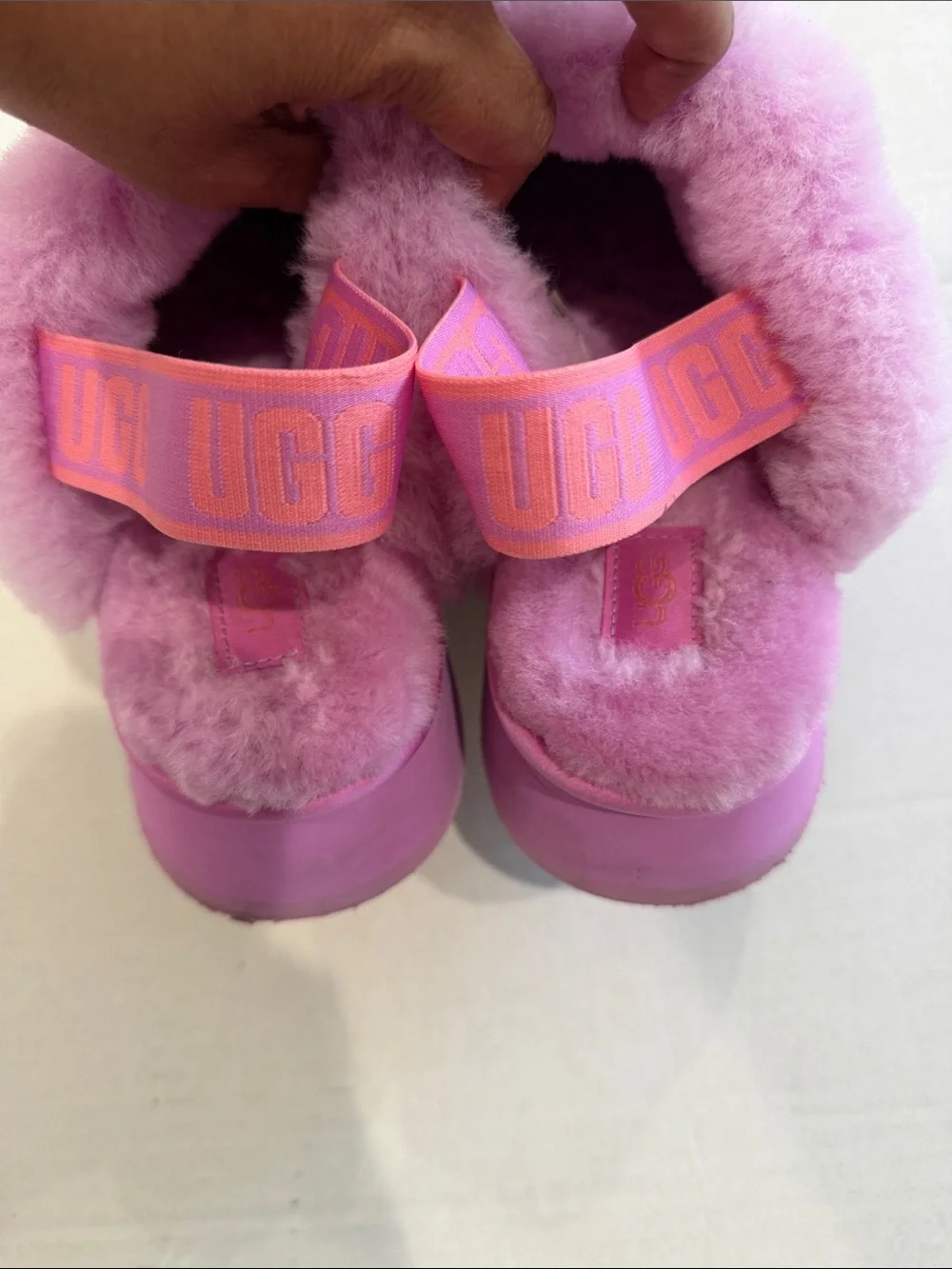 Uggs pink sequin faux slip on chunky fun kettle nib
